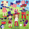 Fourth of July clipart, Kids Clipart, Independence Day clipart, 4th of July clipart, commercial use, digital clip art, AMB-923