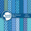 Geometric digital papers, geometric patterns, diamond papers, dad papers, masculine papers,  Blue papers, tie papers, AMB-1075