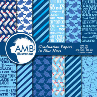 Graduation digital papers, Grad papers, Graduation scrapbook papers, commercial use, digital backgrounds, Craft Supplies, AMB-182