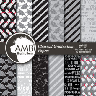 Graduation digital papers, Grad papers, Graduation scrapbook papers, commercial use, scrapbook, commercial-use, AMB-181