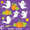 Halloween Clipart, Ghost Clipart, Pumpkin Clipart, Casper the Friendly Ghost clipart, Commercial Use, AMB-142