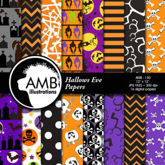 All Hallows Eve Halloween Papers, Halloween papers, Halloween backgrounds, Halloween pattern, Scrapbooking Supplies, AMB-150
