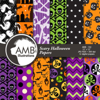 Skull and Crossbones Halloween Papers AMB-152