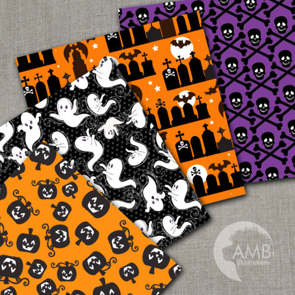 Skull and Crossbones Halloween Papers AMB-152