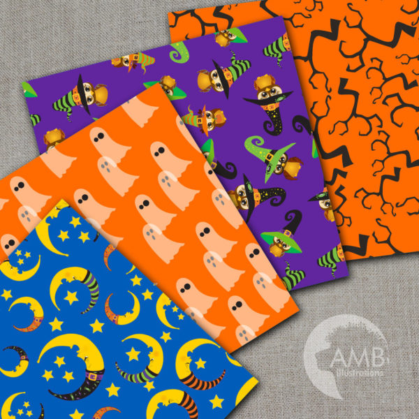 Halloween Moons and Ghosts Papers AMB-475