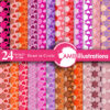 Hearts Valentine Patterned Papers AMB-330