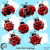 Ladybug clipart, Little Red Ladybugs, Insects scrapbook papers, bug clipart, commercial use, AMB-1060