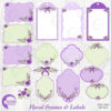 Lavender Frames and Tags Clipart, Wedding Frames Clipart, Shabby Chic, Purple Frames and Labels, Commercial Use, AMB-965
