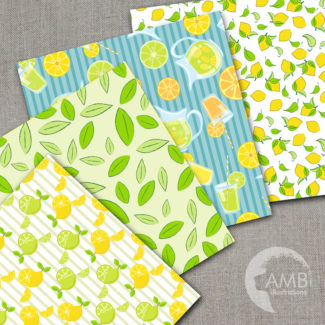 Lemonade Digital Paper, Lemonade papers,  Teal and Yellow Digital Backgrounds, Lemonade stand , commercial use, AMB-1333