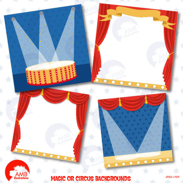 Magic background, Magic paper, Magic show scenery, Circus background, Circus paper, Circus backdrop, commercial use,  AMB-1269