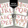MEGA Bundle Floral Alphabet Clipart, Alphabet clipart Letters A to Z, Wedding Floral clipart, commercial use,  Amb-1641