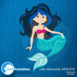 Mermaid clipart, mermaid princess, commercial use, vector graphics, digital clip art, digital images, AMB-818