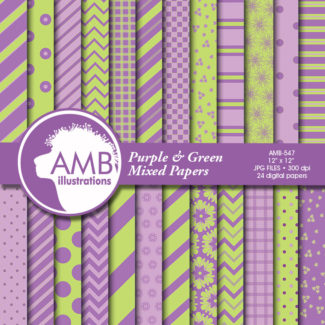 Purple and Green Mixed Patterns