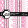 Nautical papers, Pink digital backgrounds, Coastal papers in Pink, Nautical digital Papers, scrapbook papers, commercial use, AMB-188