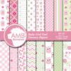 Nursery digital papers, Baby papers, Newborn papers, Nursery Pastel papers, Owl digital papers, commercial use, AMB-1369