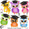Owl Clipart, Graduation Owls Clipart, Owl Clip Art, Owl with Graduation Cap, Diplomas, Back to School, Commercial Use, AMB-267