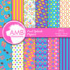 Pool Digital Papers, Summer papers,Pool Party scrapbook papers, commercial use, AMB-907