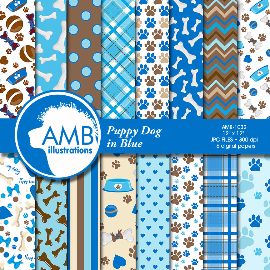 dogs digital seamless paper puppies blue seamless digital paper pack blue dog digital paper INSTANT DOWNLOAD Seamless pattern