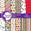 School digital papers, Classroom scrapbook papers, painting paper, Back to school papers, School papers, commercial use, AMB-977