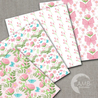 Shabby Chic paper, Secret Garden paper, floral Digital Papers, Shabby chic floral, floral pattern, commercial use, AMB-1009