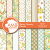 Shabby Chic papers, Floral Digital Papers, , Summer Pastel Flowers papers, Rustic Country scrapbook papers, commercial use, AMB-1316