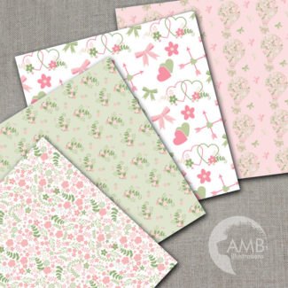 Shabby Chic papers, Floral Digital Papers, Wedding Dream papers, wedding background, Floral paper, Shabby chic scrapbook paper, AMB-1593