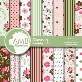Chic Country Florals digital papers