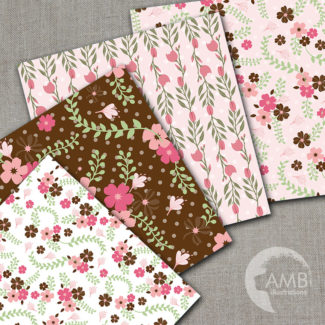 Chic Country Florals digital papers