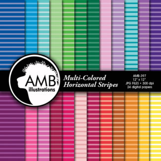 Striped Digital Papers, Horizontal Stripes, scrapbook papers, Tone on Tone striped papers, commercial use, AMB-397