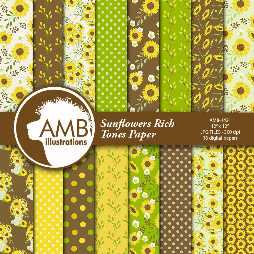 Yellow Wedding Scrapbook Paper, Green Floral Digital Paper Yellow Roses  Paper Pack, Wedding, Scrapbooking INSTANT DOWNLOAD 1814 