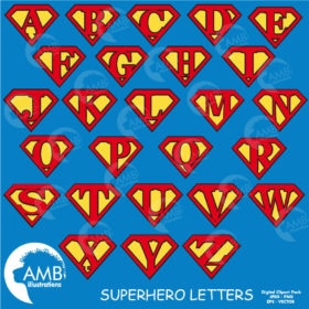 Superhero Alphabet Letters - AMBillustrations.com