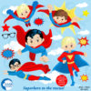 Superhero Clipart, Superhero digital Clipart, Super Hero Clipart, Hero Clipart, Superhero, commercial-use, instant download AMB-1345