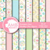 Tea Time Digital Papers, Shabby Chic floral Shower Papers, Shabby chic papers, pastel papers, commercial use, AMB-1233