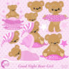 Teddy bear, nursery, slumber party, baby girl, bear,  Digital Clipart - Commercial Use, Girl Clipart, AMB-983