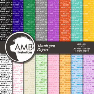 Thank you Digital papers, Special occasion patterns, Graduation digital papers, scrapbook papers, commercial use, AMB-1051