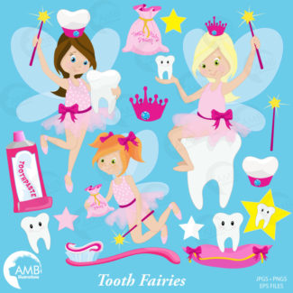 Tooth Fairy Clipart, Tooth Fairy Clip Art, Tooth-fairy Clipart, Tooth Clipart, Instant Download, AMB-930
