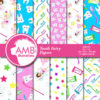 Tooth fairy paper, dentist papers, Tooth fairy digital papers, Tooth papers, Lost a tooth backgrounds, AMB-931