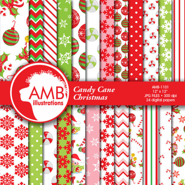 Traditional Christmas digital paper, Holiday Backgrounds, Scrapbooking, commercial use, digital clipart, instant download, AMB-1101