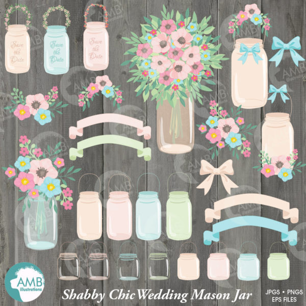 Garden Party Wedding Clipart and Papers AMB-1676