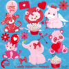 Valentine Clipart, Animal Clipart, Valentine’s Day clipart, bear clipart, lion clipart, elephant clipart, AMB-1577