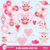 Valentine clipart, Owl clipart, Valentine owl, heart clipart, commercial use, vector graphics, digital clip art, AMB-1147