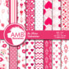Be Mine Valentines Day Owls Patterns Heart digital papers, Owl Digital Papers, Valentines Day papers, Commercial Use, AMB-1166