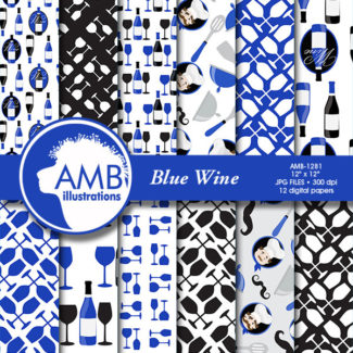 Wine papers, Wine bottle patterns, Chef digital papers, Kitchen papers, Chefs digital backgrounds, commercial use, AMB-1281