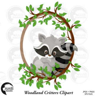 Woodland Forest Animals clipart, Woodland animals clipart, Animal clipart,  commercial use, vector graphics, digital, AMB-1178