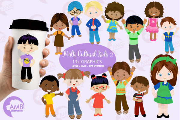 Multi-Cultural Kids Clipart Series 1