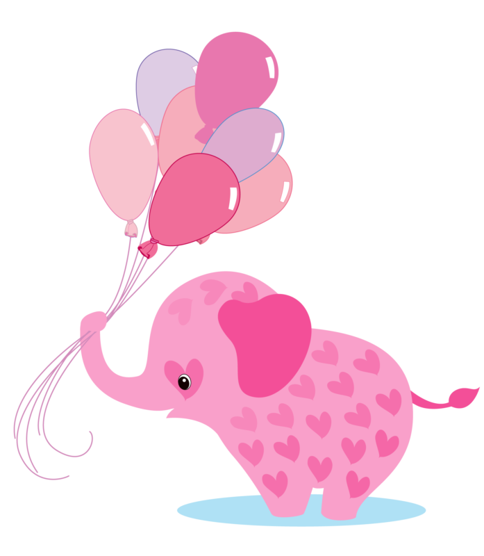 CUTE ELEPHANT HOLDING BALLOONS FREEBIE - AMBillustrations.com