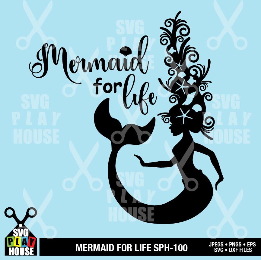 Download Mermaid for Life SVG file, Mermaid SVG | AMBillustrations.com