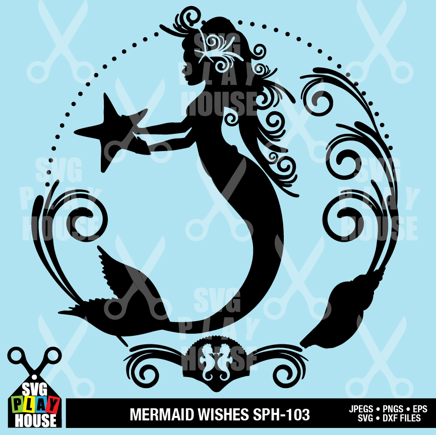Download Mermaid Wishes Svg File Mermaid Svg Ambillustrations Com