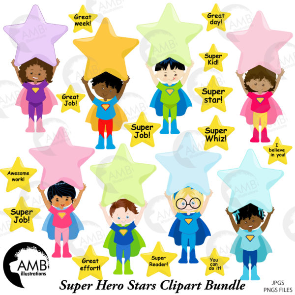 Multi-Cultural Superhero Stars Bundle