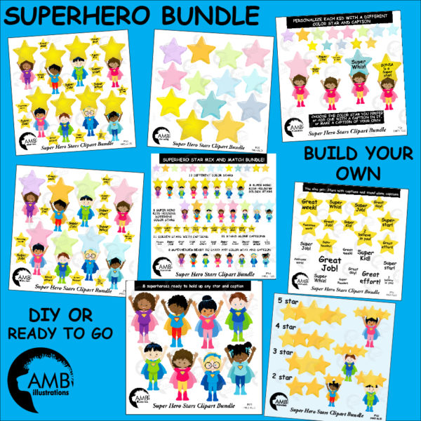 Multi-Cultural Superhero Stars Bundle